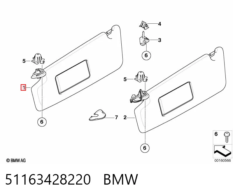 Козырек солнцезащитный BMW X3 E83