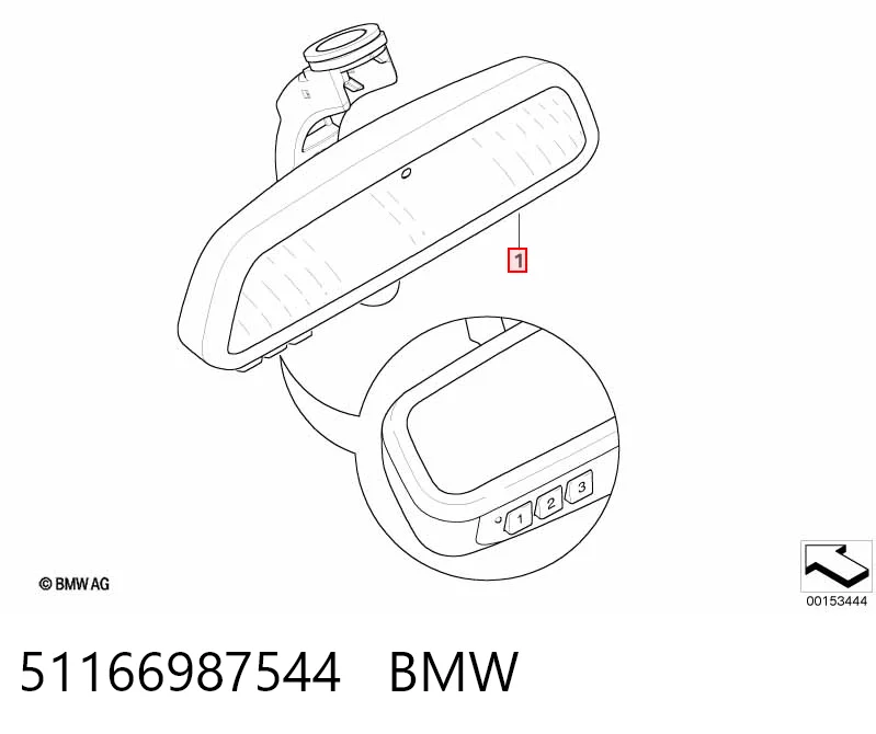 Зеркало заднего вида в салоне на BMW X5  E70