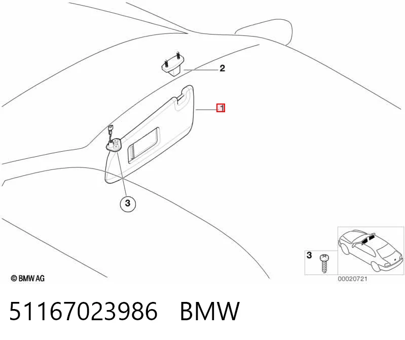 Козырек солнцезащитный BMW 3 E46