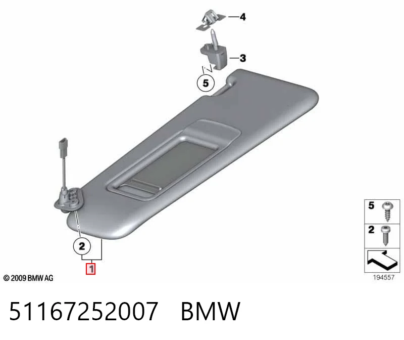 51167252007 BMW Козырек противосолнечный