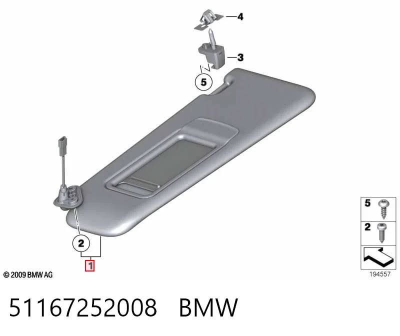 51167252008 BMW Козырек противосолнечный