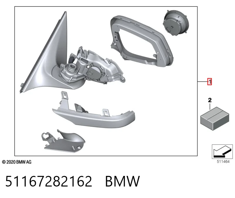 Наружное зеркало правое BMW 7 седан (F01, F02, F03, F04) (2008 - 2015) цена, от 66.12 USD