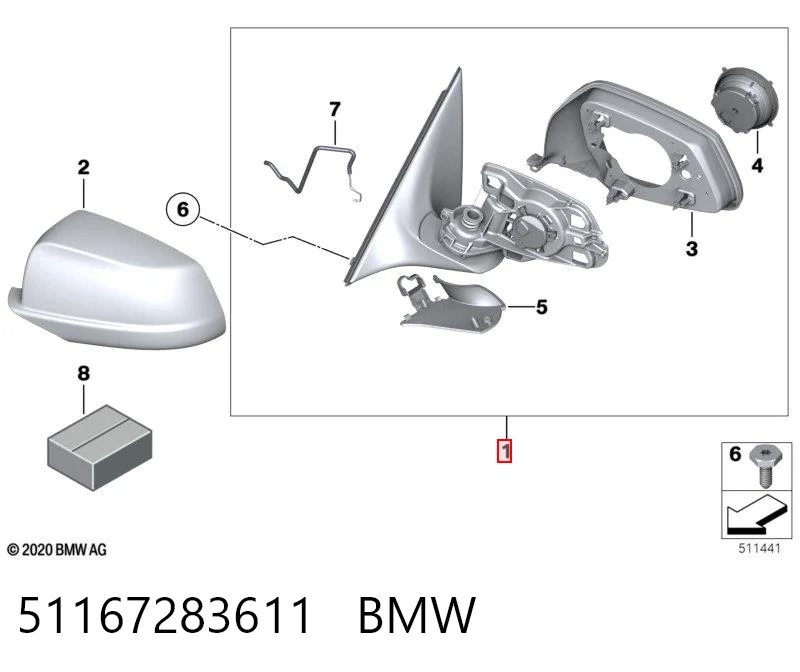 51167283611 BMW Корпус левого зеркала заднего вида