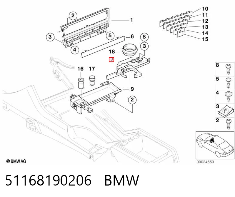 51168190206 BMW Подстаканник "торпедо"