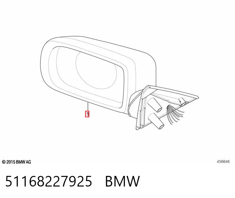  Левое боковое зеркало BMW 5 