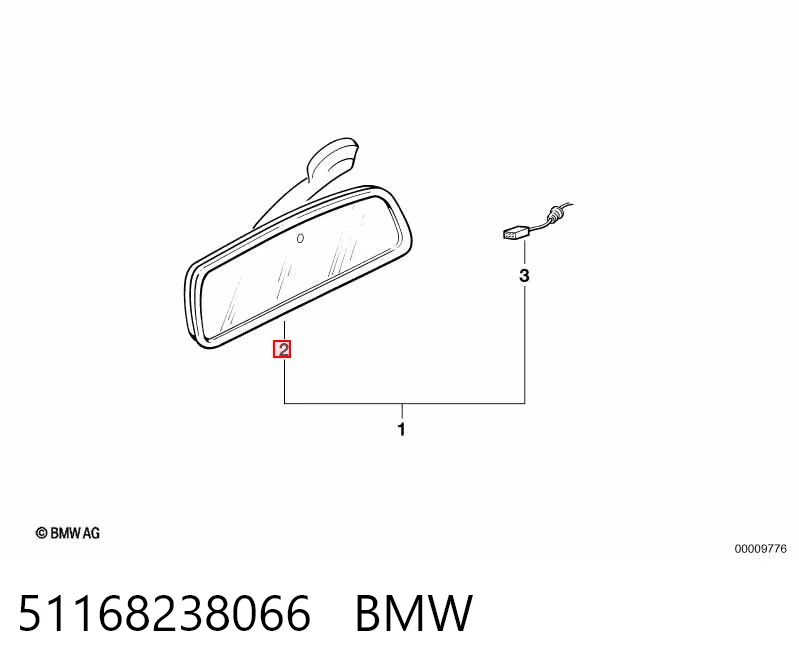 Зеркало салона внутреннее BMW 3 седан (E36) (1990 - 1998) цена, от 10.14 USD