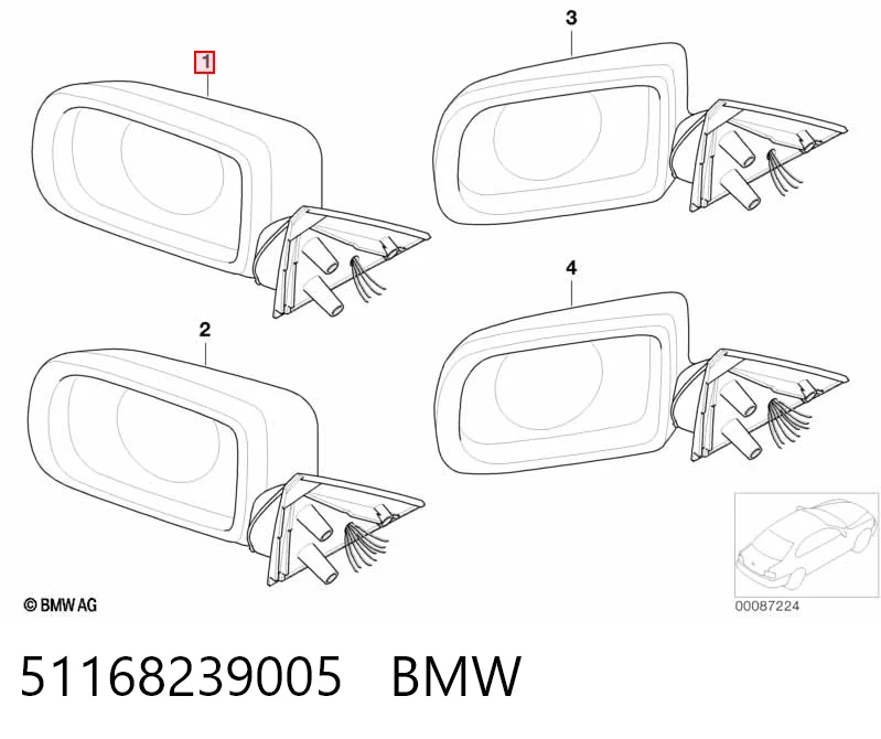 Зеркало заднего вида, левое TYC 388BMD014TA цена, от 119.19 USD