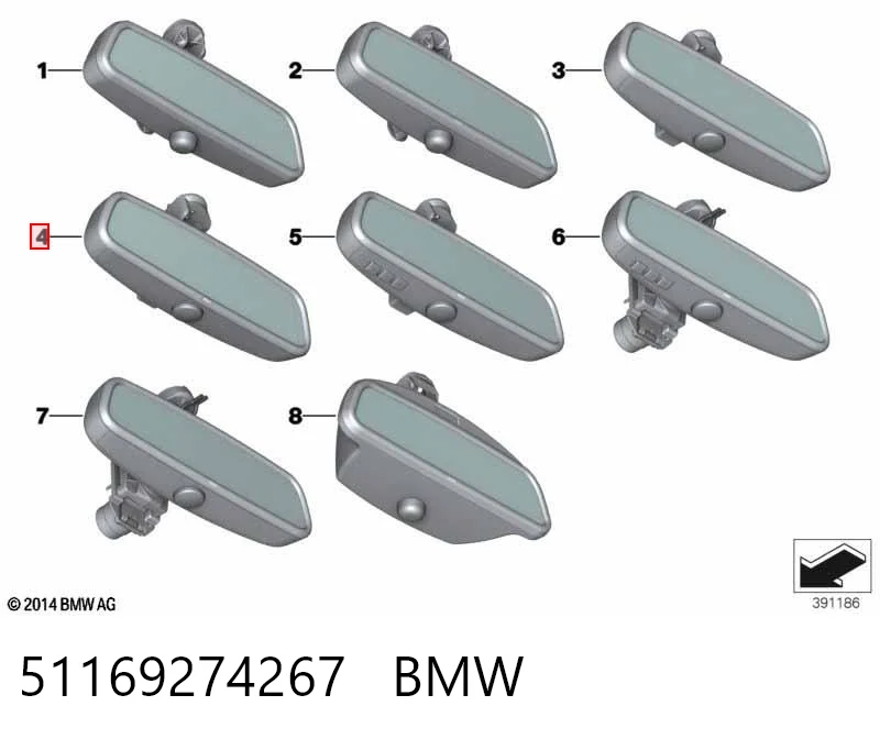 Зеркало заднего вида в салоне на BMW X5  F15, F85