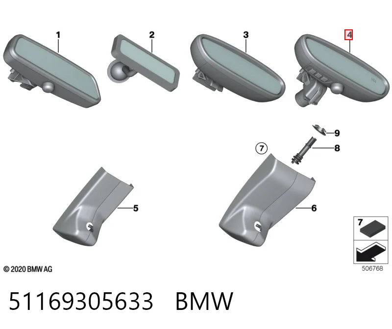 Купить 9345387 BMW Зеркало салона авто
