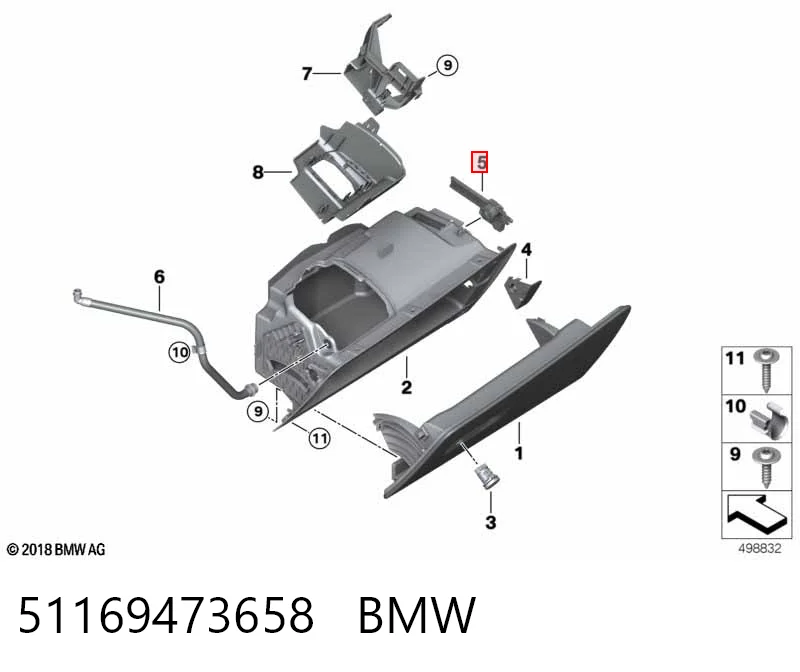 51169473658 BMW Амортизатор крышки бардачка