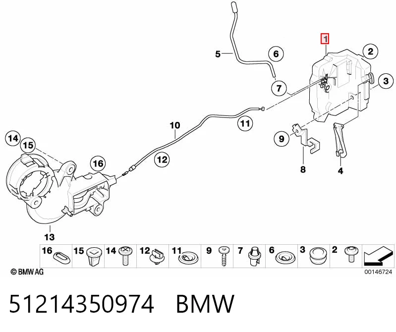 Внутренний дверной замок на Mini Cooper  R56