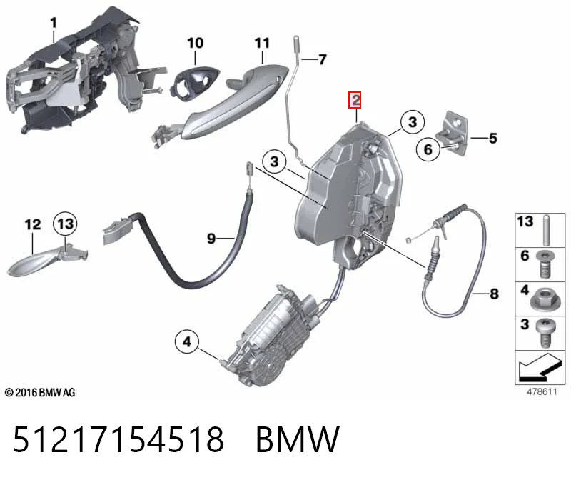 51217154518 BMW Внутренний дверной замок