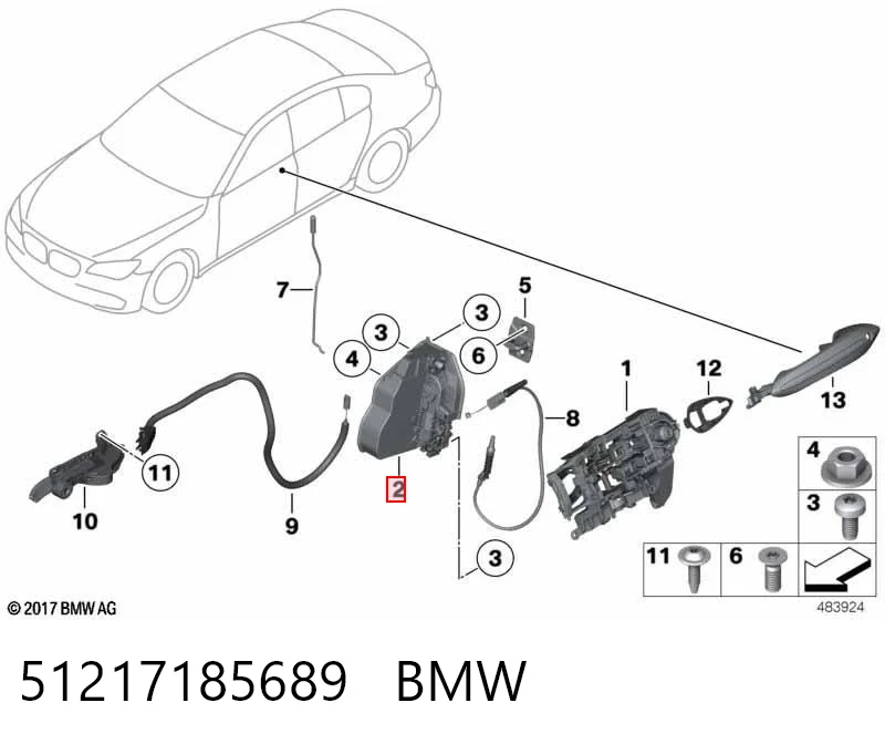 51217185689 BMW Замок двери водителя