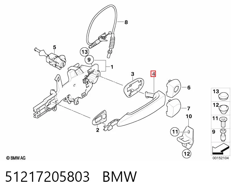 51217205803 BMW Ручка левой двери наружная