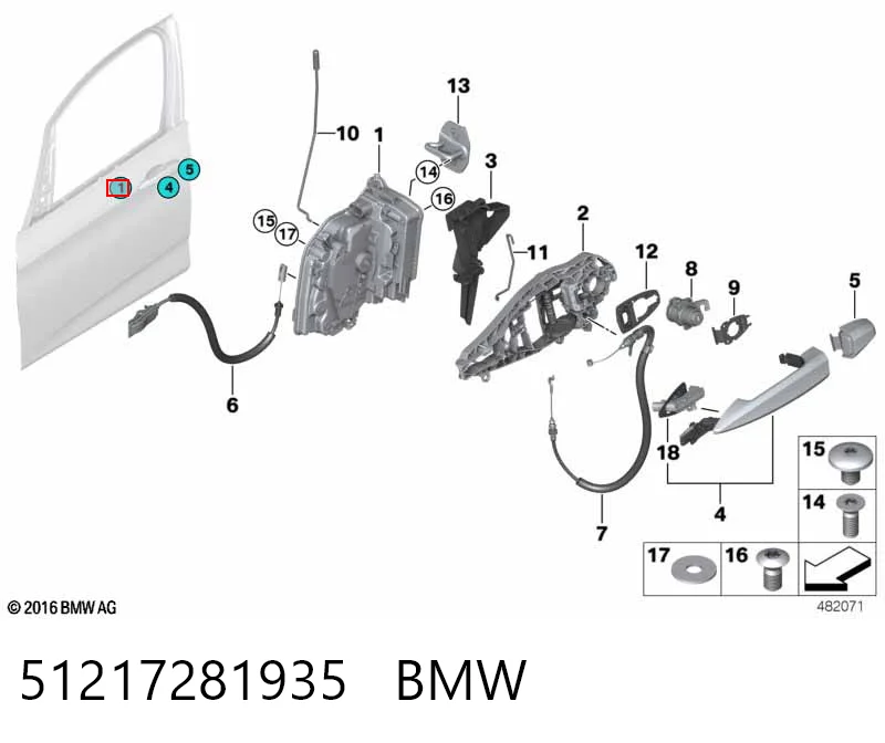 51217281935 BMW Замок двери водителя