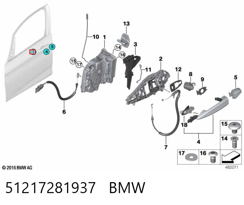 51217281937 BMW Замок двери водителя