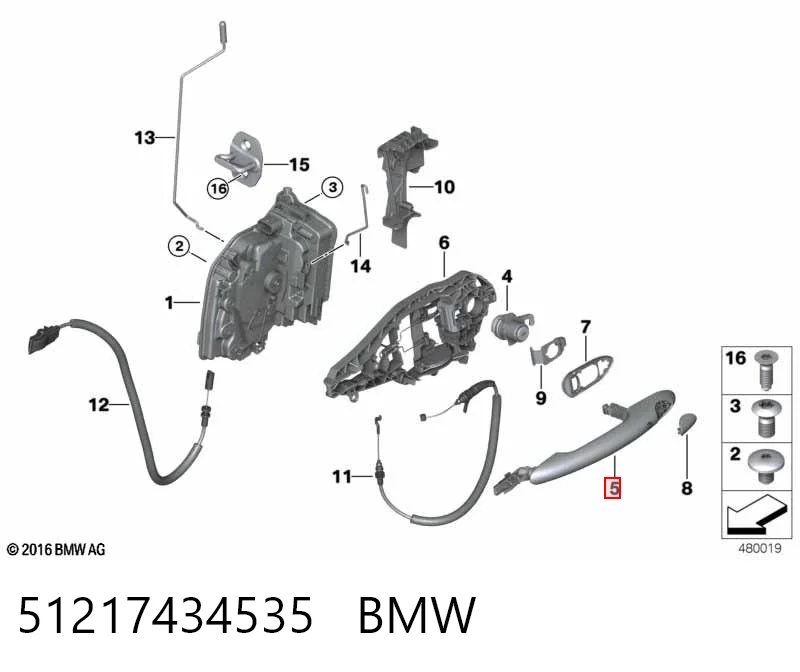 51217434535 BMW Ручка передней двери наружная, левая