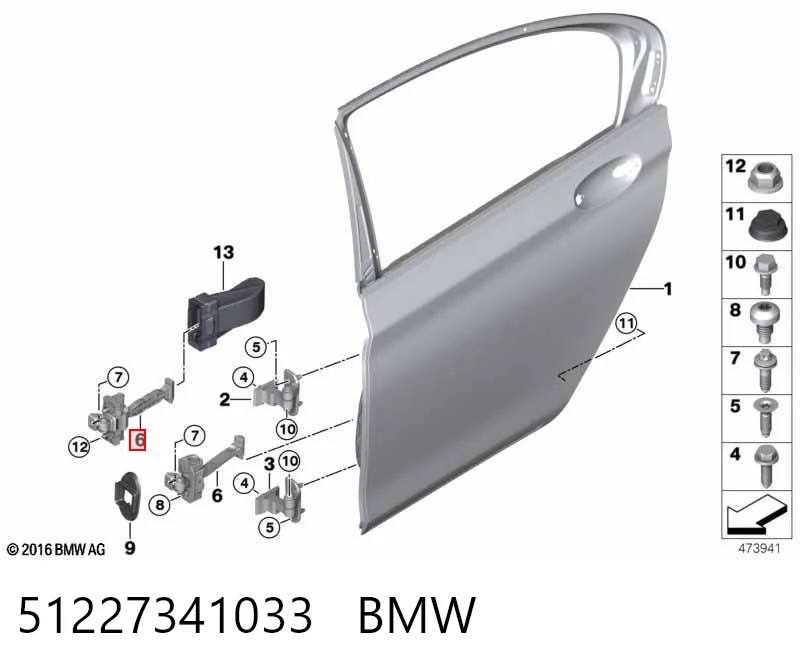 51227341033 BMW Ограничитель двери, задний