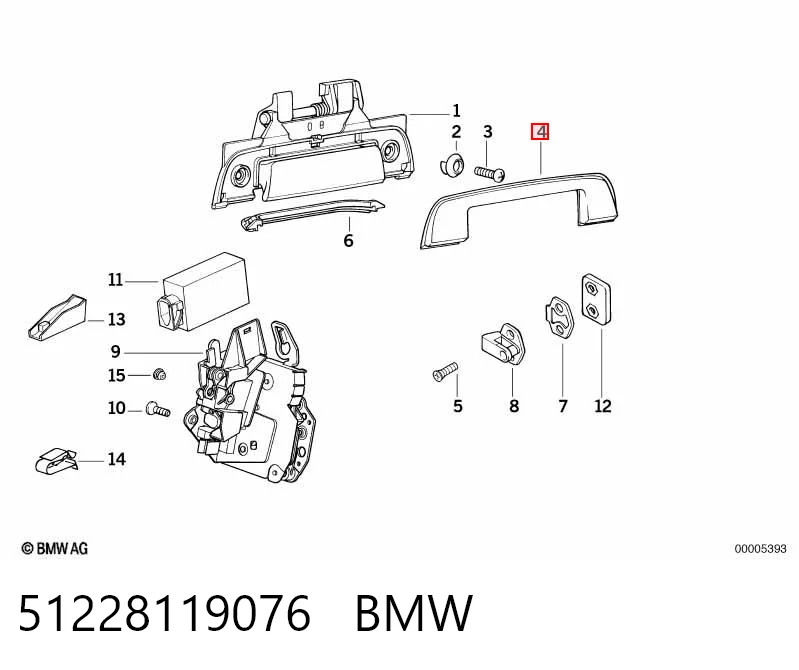 51228119076 BMW Крышка ручки наружной двери задней левой