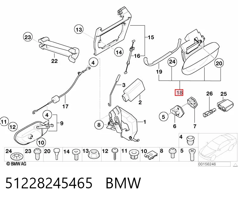 2016Z43 Polcar Ручка задней двери наружная, левая