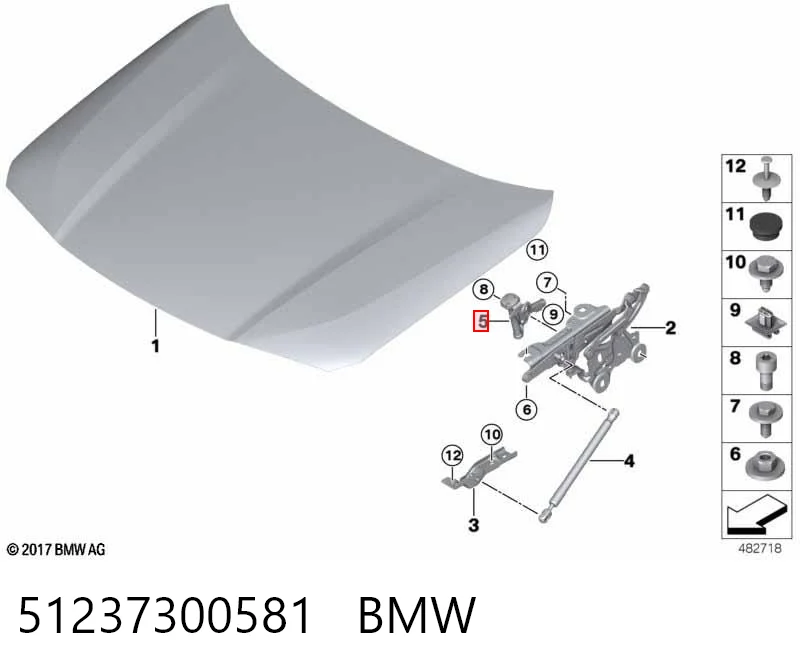 51237300581 BMW Пиропатрон петли капота