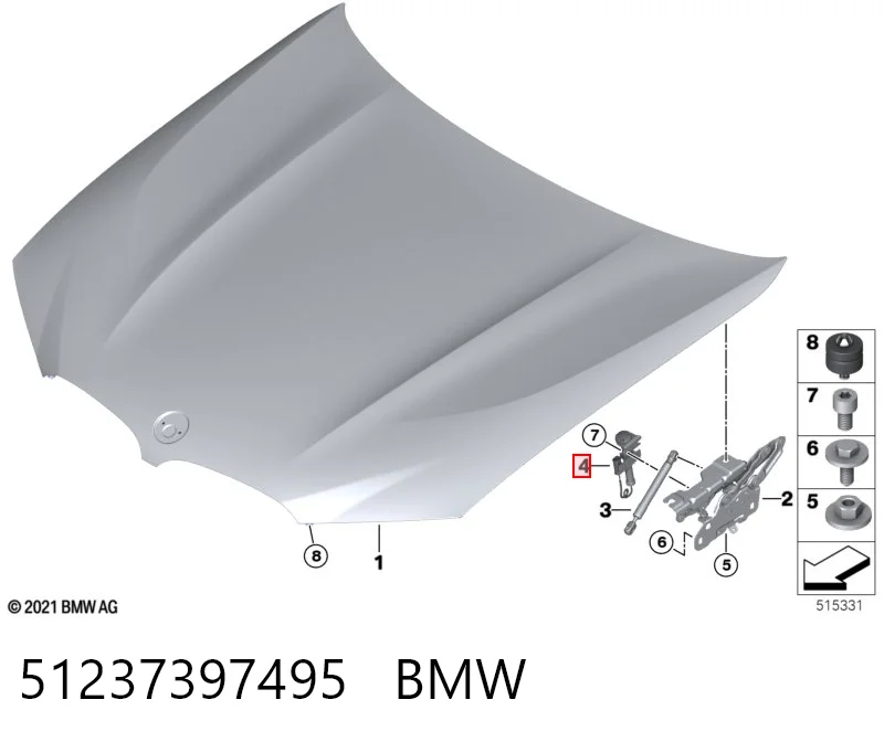 51237397495 BMW Пиропатрон петли капота