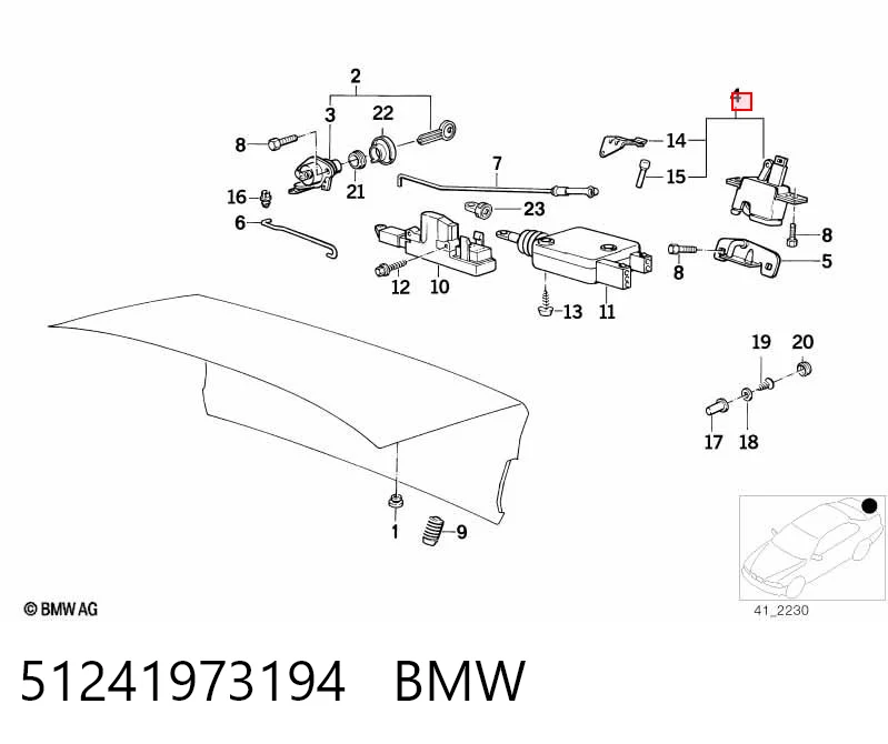 Замок пятой двери на BMW 5  E34