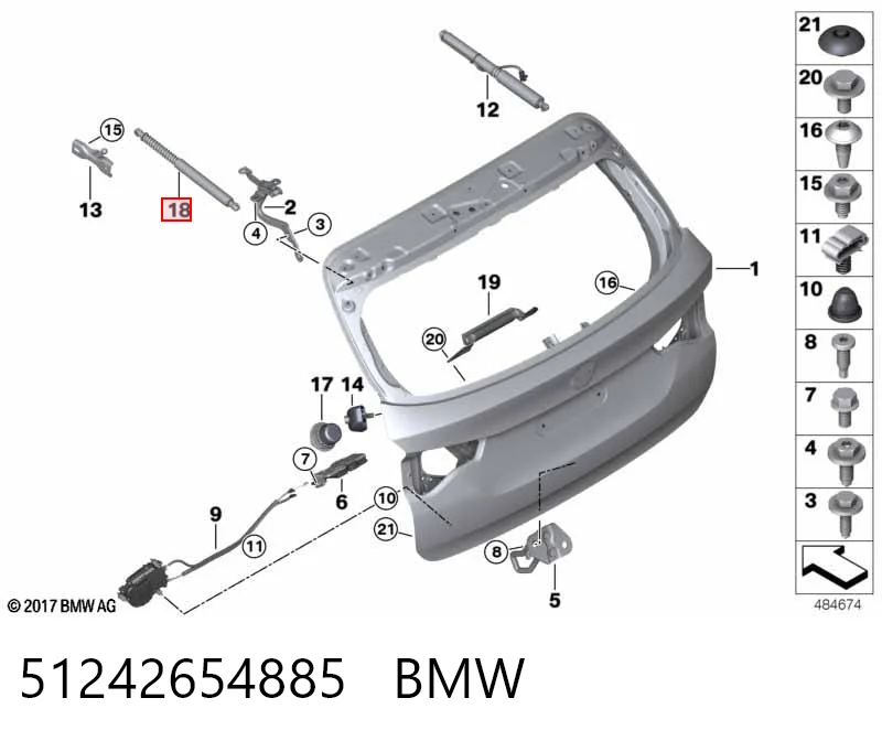 Купить Амортизатор багажника Бмв Х3  G01, F97, G08