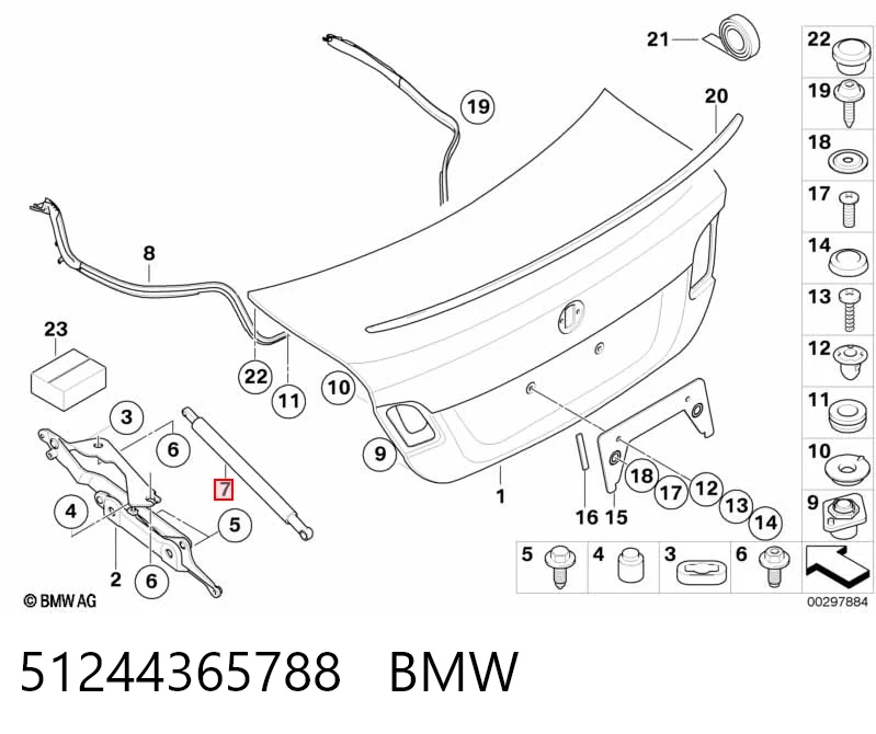 51244365788 BMW Амортизатор крышки багажника