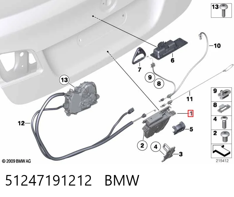 51247191212 BMW Замок пятой двери