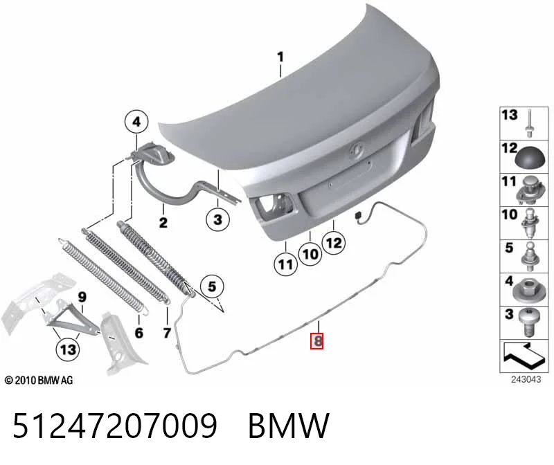 51247207009 BMW Амортизатор крышки багажника