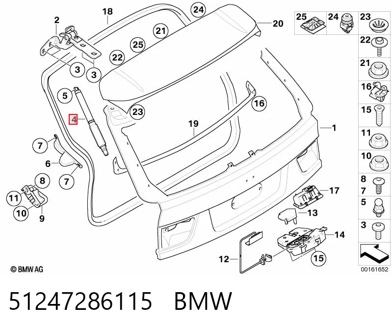 51247286115 BMW Амортизатор крышки багажника
