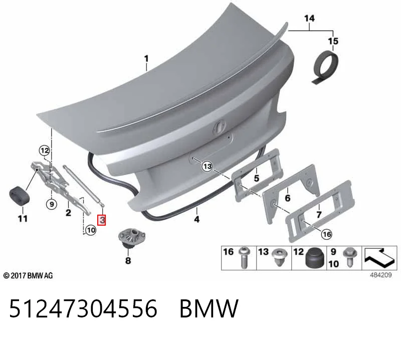  Амортизатор багажника BMW 2 