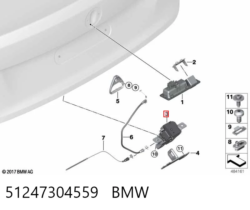  Замок багажника BMW 2 
