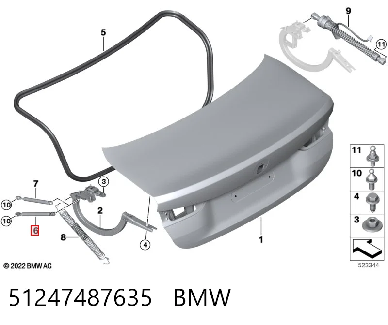 51247487635 BMW Амортизатор крышки багажника
