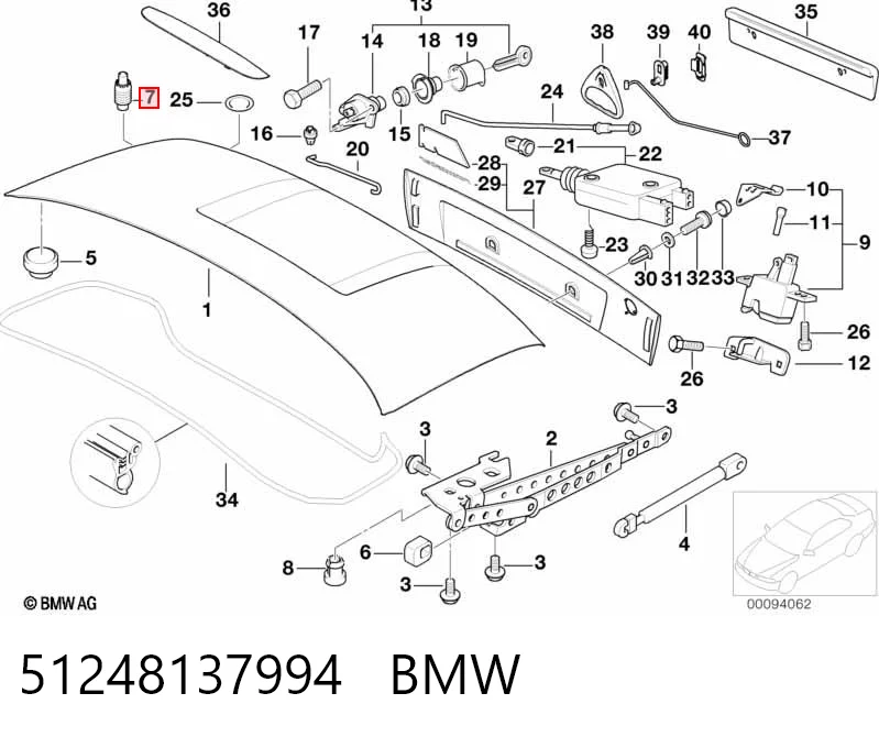 51248137994 BMW Отбойник крышки багажника