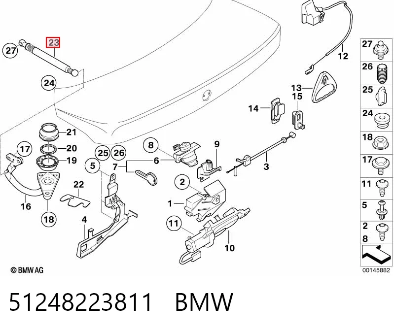 51248223811 BMW Амортизатор крышки багажника