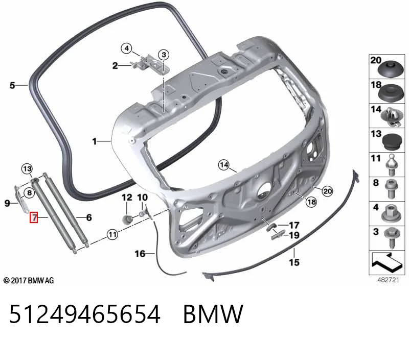 51249465654 BMW Амортизатор крышки багажника
