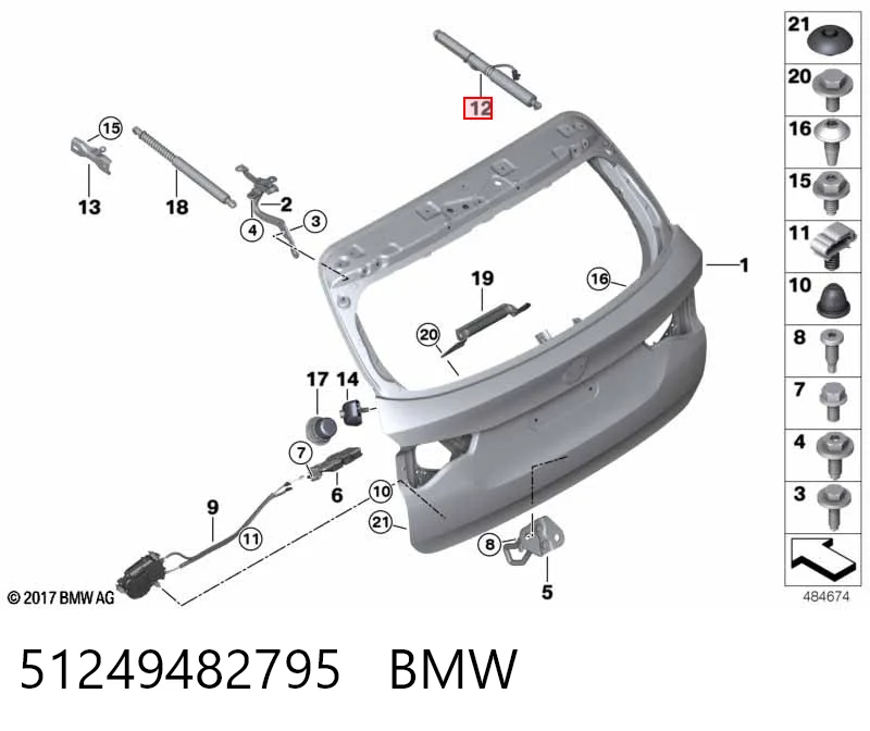 51249482795 BMW Амортизатор крышки багажника