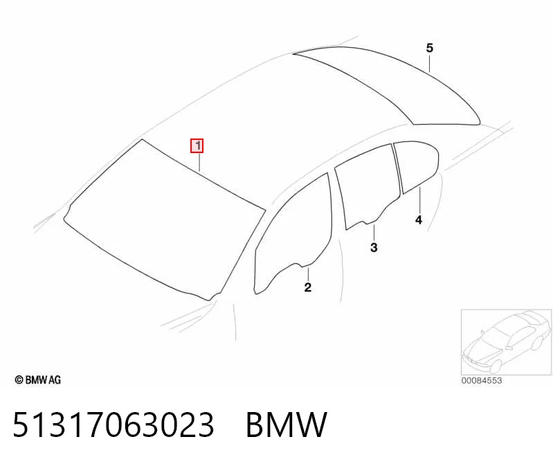 Стекло лобовое BMW 51317063023