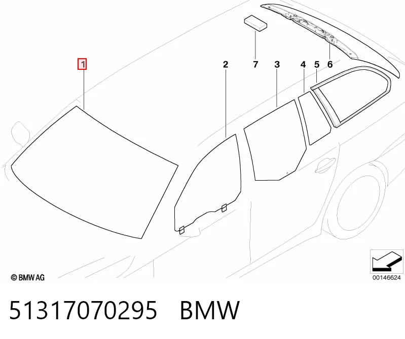 Автостекло на BMW 5  E60