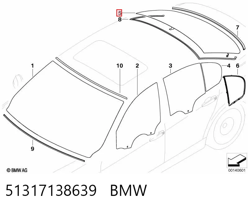 Автомобильное стекло заднее на BMW 3  E90