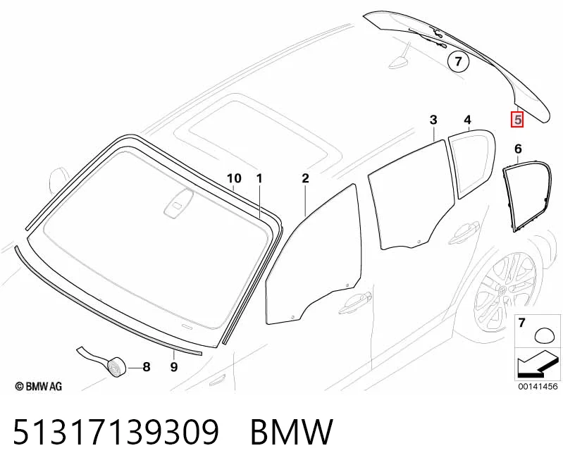 2448BGNHABJ2F XYG Стекло двери задка