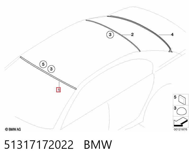 GS1405P120X Icor Верхний молдинг ветрового стекла