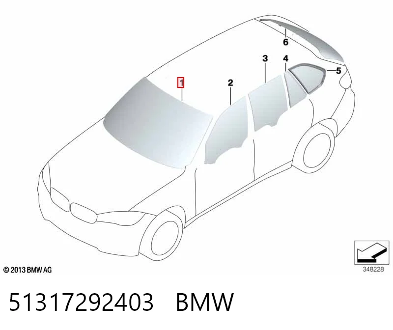 Стекло лобовое BMW 51317292403