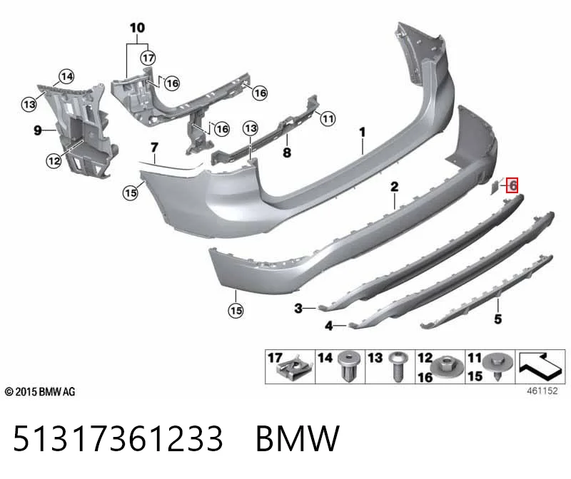 51317361233 BMW Заглушка бампера буксировочного крюка задняя