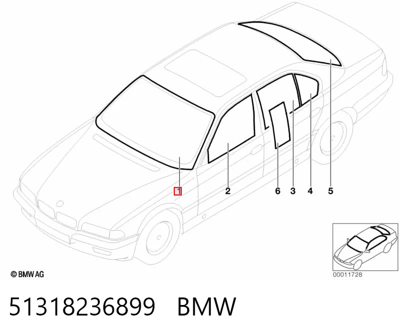 Автостекло на BMW 7  E38