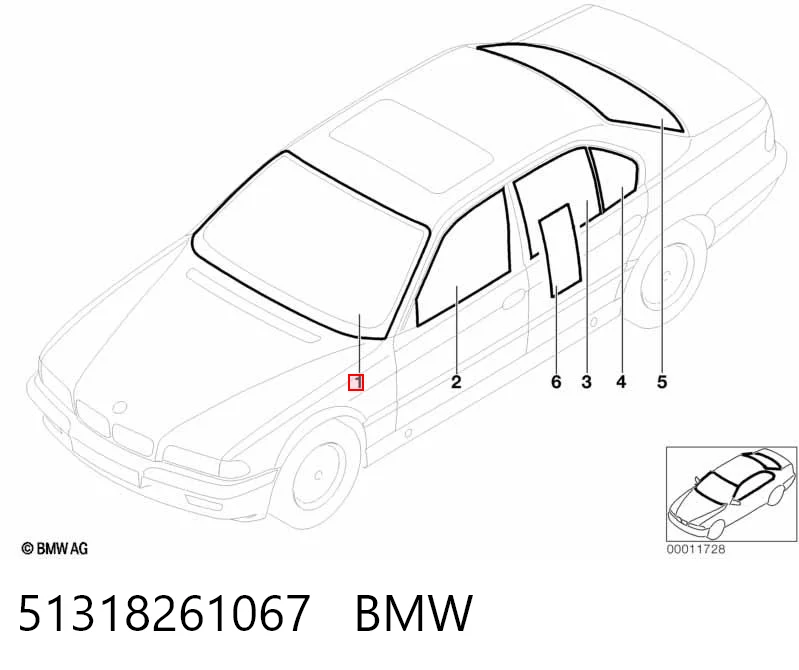 Стекло лобовое BMW 7 седан (E38) (1994 - 2001) цена, от 109.87 USD