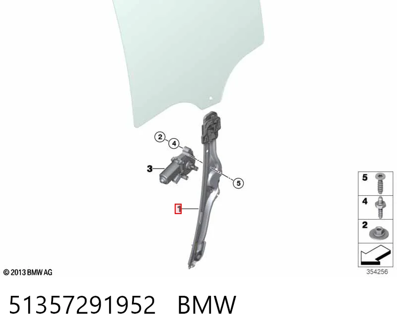 51357291952 BMW  Механизм стеклоподъемника правой задней двери