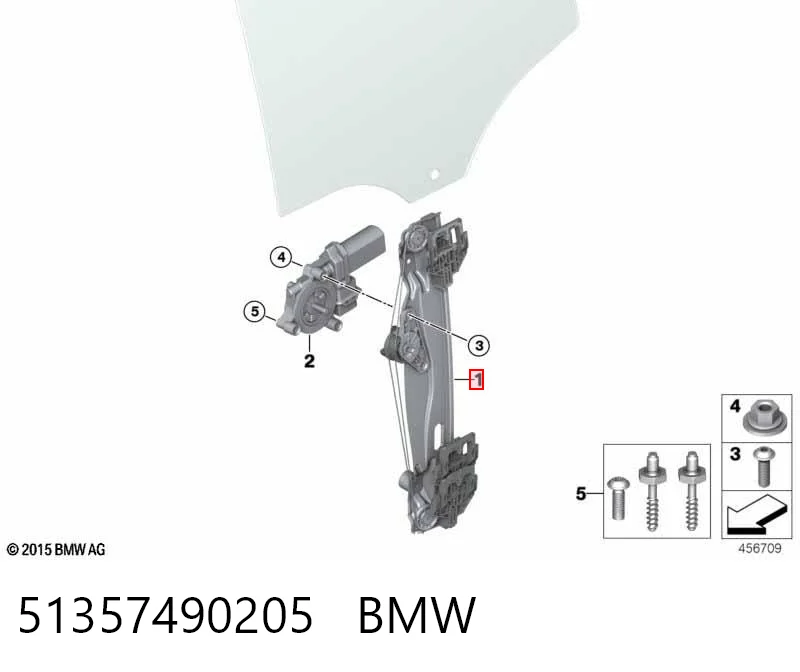 51357490205 BMW Механизм стеклоподъемника двери задней, левой